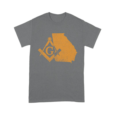 Georgia Freemason State Map Square & Compass Symbol - T Shirt