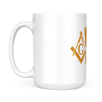 Minnesota square & compass freemason symbol state map - White Mug