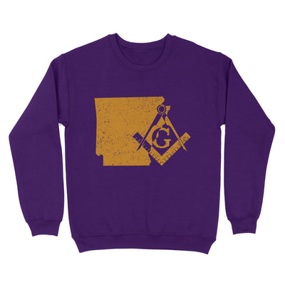 Arkansas Freemason State Map Square & Compass Symbol -  Sweatshirt