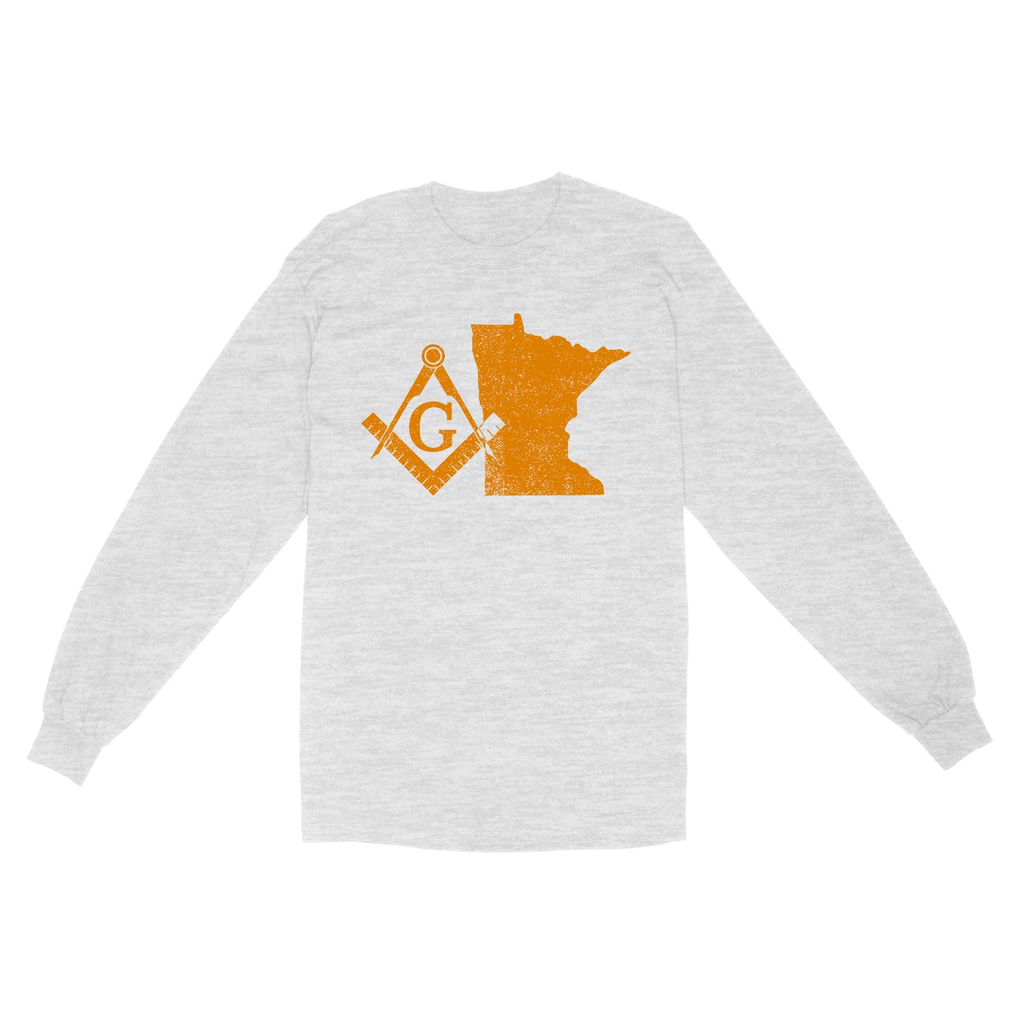 Minnesota Freemason State Map Square & Compass Symbol - Long Sleeve