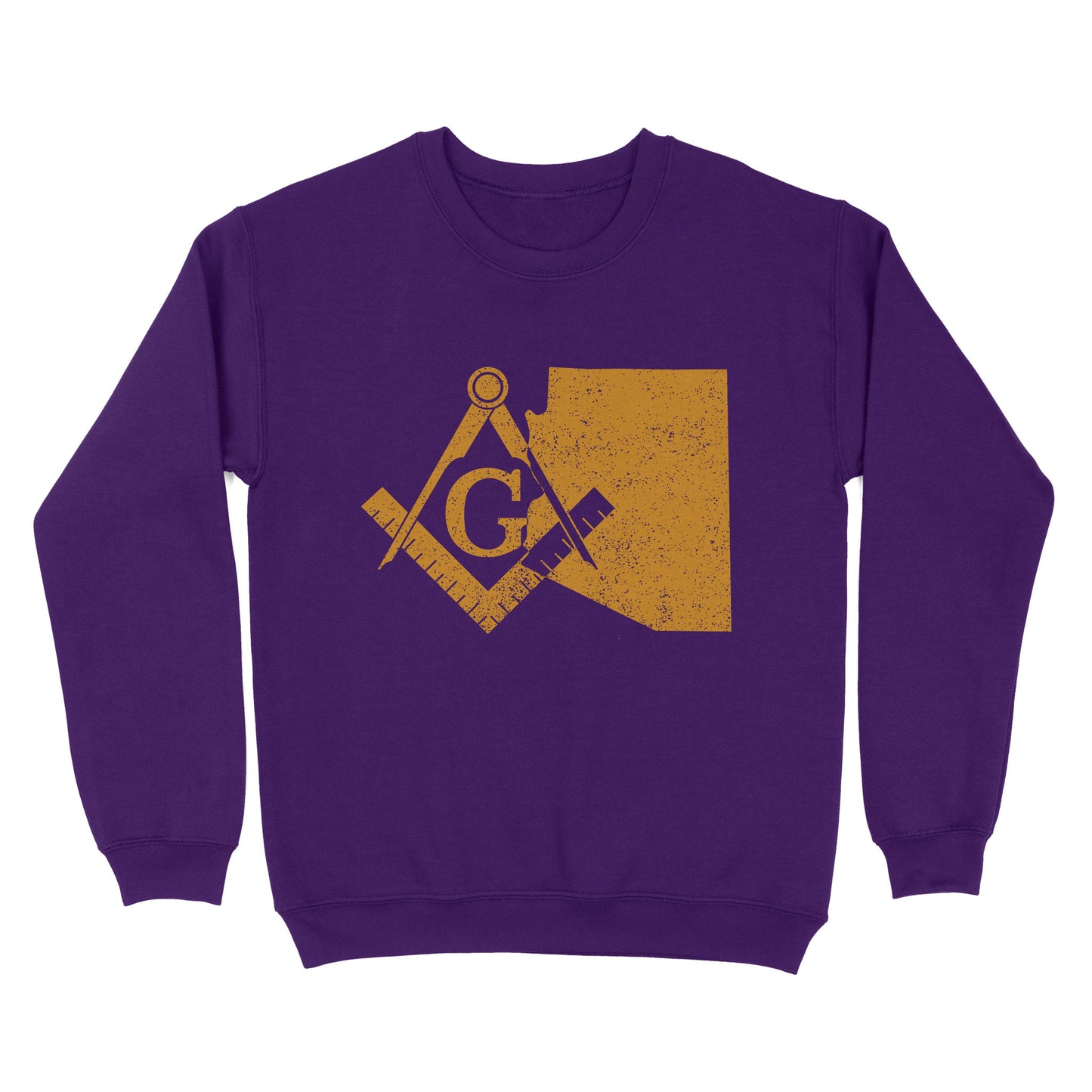 Arizona Freemason State Map Square & Compass Symbol - Sweatshirt