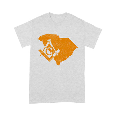 South Carolina Freemason State Map Square & Compass Symbol - T Shirt