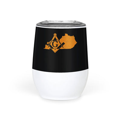 Kentucky Square & Compass Freemason symbol state map - Wine Tumbler