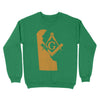 Delaware Freemason State Map Square & Compass Symbol - Sweatshirt