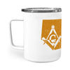 Nebraska square & compass freemason symbol state map - Insulated Mug