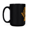 Rhode Island square & compass freemason symbol state map - Black Mug