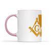 Georgia square & compass freemason symbol state map - Accent Mug