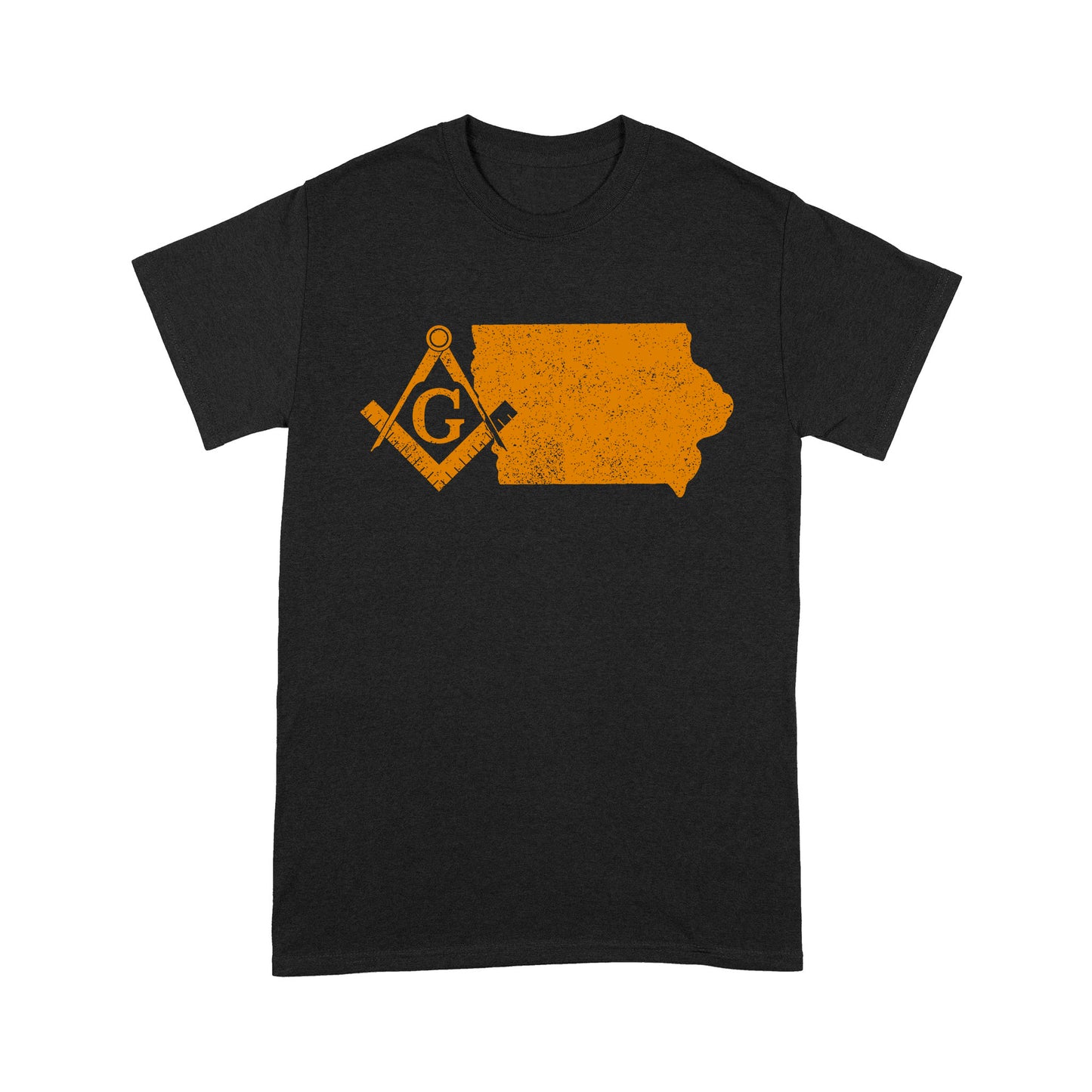 Lowa Freemason State Map Square & Compass Symbol - T Shirt