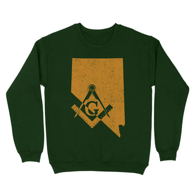 Nevada Freemason State Map Square & Compass Symbol - Sweatshirt