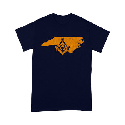 North Carolina Freemason State Map Square & Compass Symbol - T Shirt