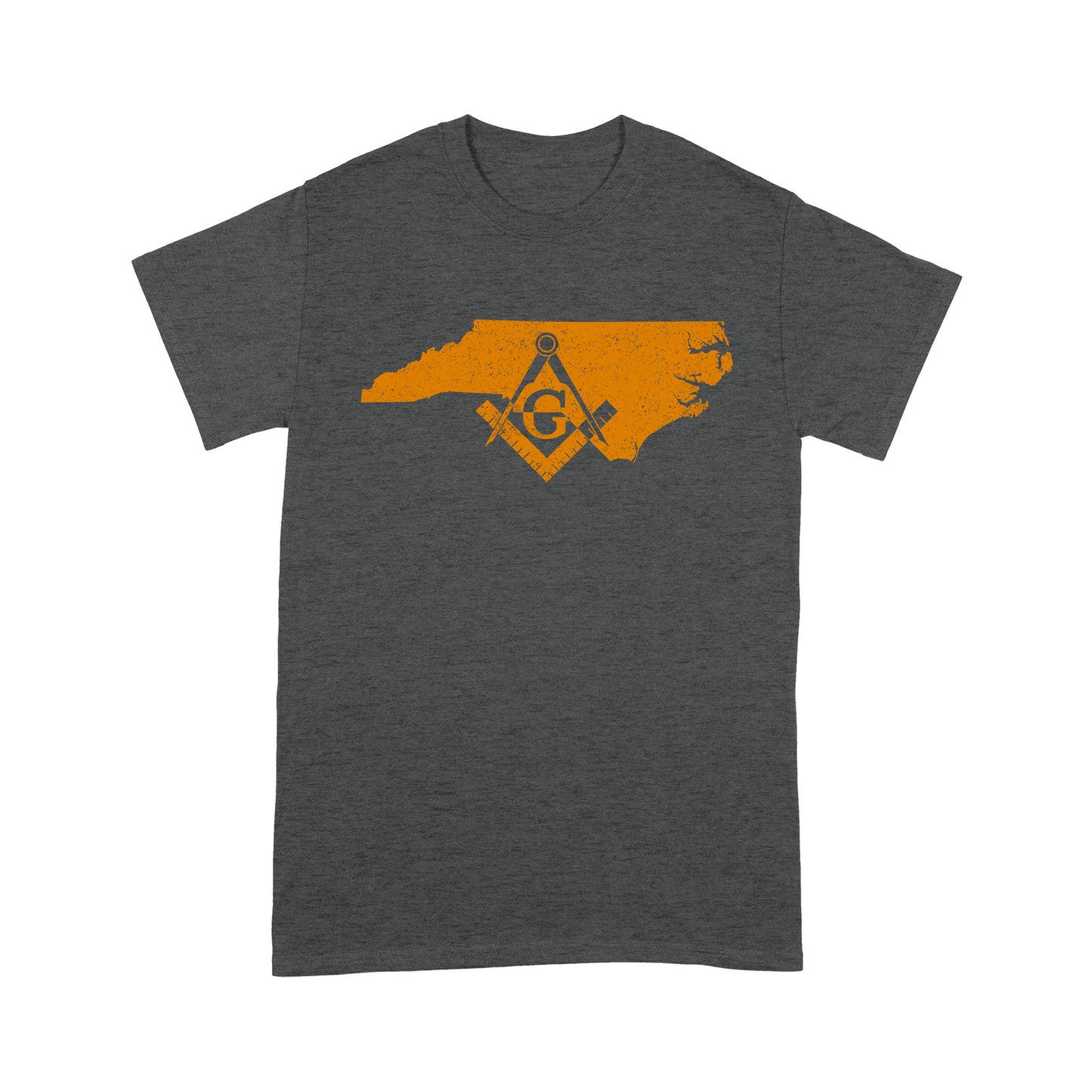 North Carolina Freemason State Map Square & Compass Symbol - T Shirt