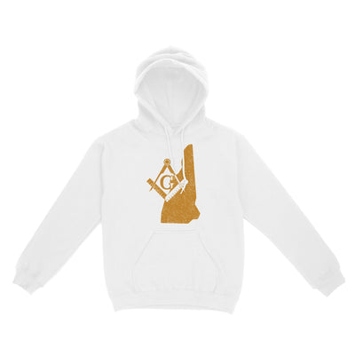 New Hampshire Freemason State Map Square & Compass Symbol - Hoodie