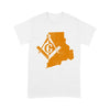 Rhode Freemason State Map Square & Compass Symbol - T Shirt