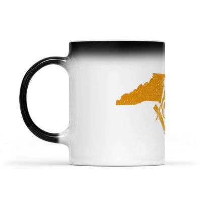 North Carolina square & compass freemason symbol state map - Color Changing Mug