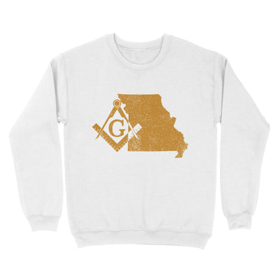 Missouri Freemason State Map Square & Compass Symbol - Sweatshirt