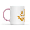 Minnesota square & compass freemason symbol state map - Accent Mug