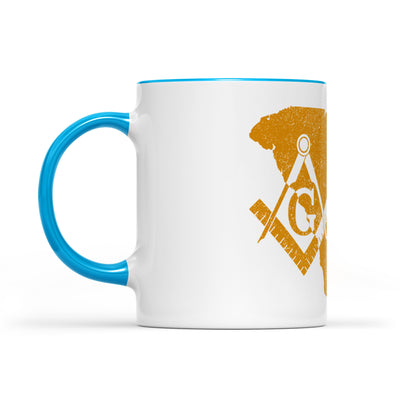 South Carolina square & compass freemason symbol state map - Accent Mug