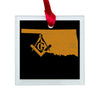 Oklahoma square & compass freemason symbol state map - Glass Square Ornament