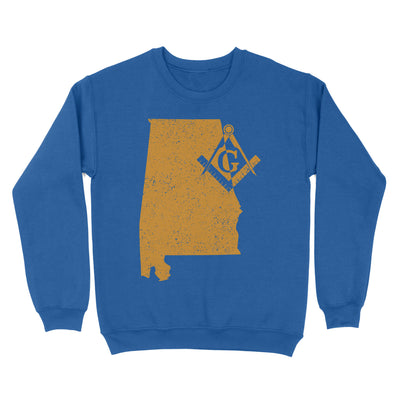 Alabama Freemason State Map Square & Compass Symbol - Sweatshirt