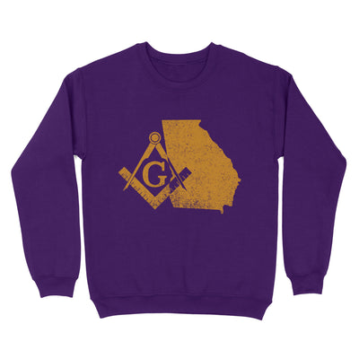 Georgia Freemason State Map Square & Compass Symbol - Sweatshirt