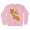 California Freemason State Map Square & Compass Symbol - Sweatshirt