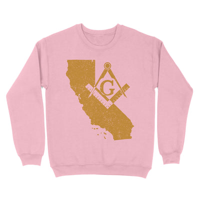 California Freemason State Map Square & Compass Symbol - Sweatshirt