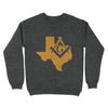 Texas Freemason State Map Square & Compass Symbol - Sweatshirt