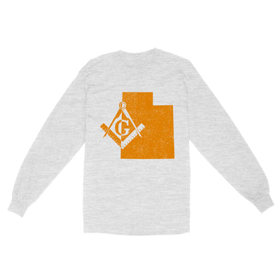 Utah Freemason State Map Square & Compass Symbol - Long Sleeve