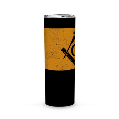 Wyoming Square & Compass Freemason symbol state map -Skinny Tumbler