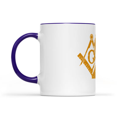 Mississippi square & compass freemason symbol state map - Accent Mug