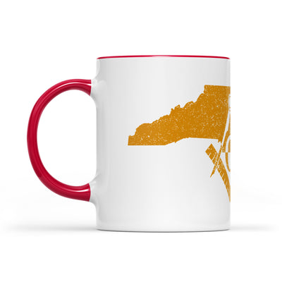 North Carolina square & compass freemason symbol state map - Accent Mug