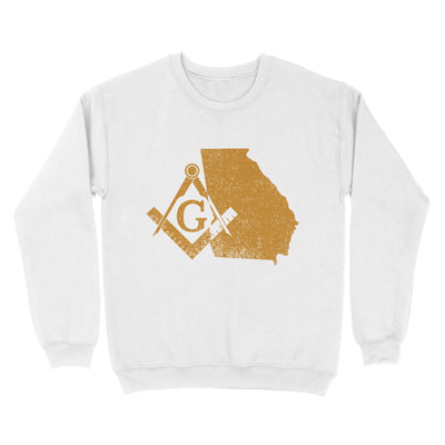 Georgia Freemason State Map Square & Compass Symbol - Sweatshirt