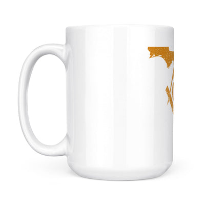 Florida square & compass freemason symbol state map - White Mug