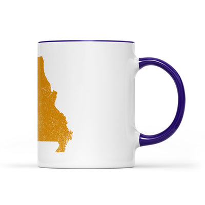 Missouri square & compass freemason symbol state map - Accent Mug