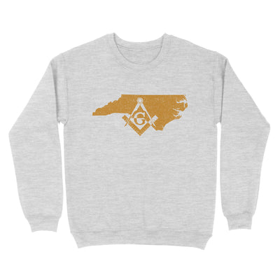 North Carolina Freemason State Map Square & Compass Symbol - Sweatshirt