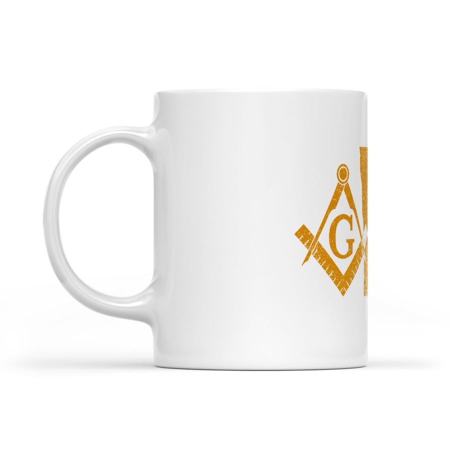 Minnesota square & compass freemason symbol state map - White Mug