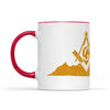 Virginia square & compass freemason symbol state map - Accent Mug