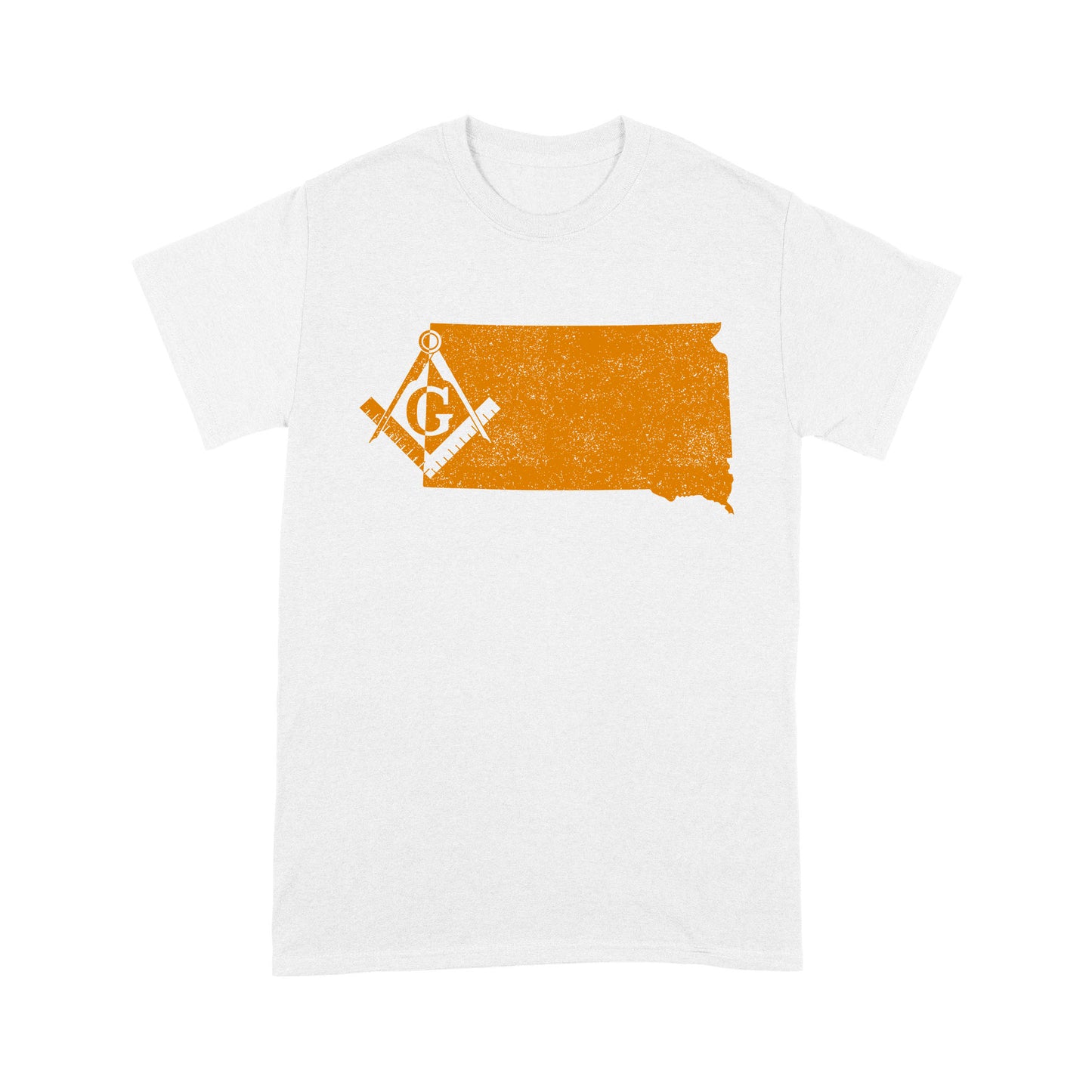 South Dakota Freemason State Map Square & Compass Symbol - T Shirt