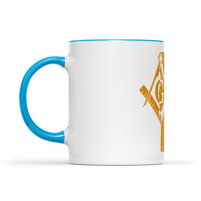 Vermont square & compass freemason symbol state map - Accent Mug