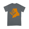 Rhode Freemason State Map Square & Compass Symbol - T Shirt