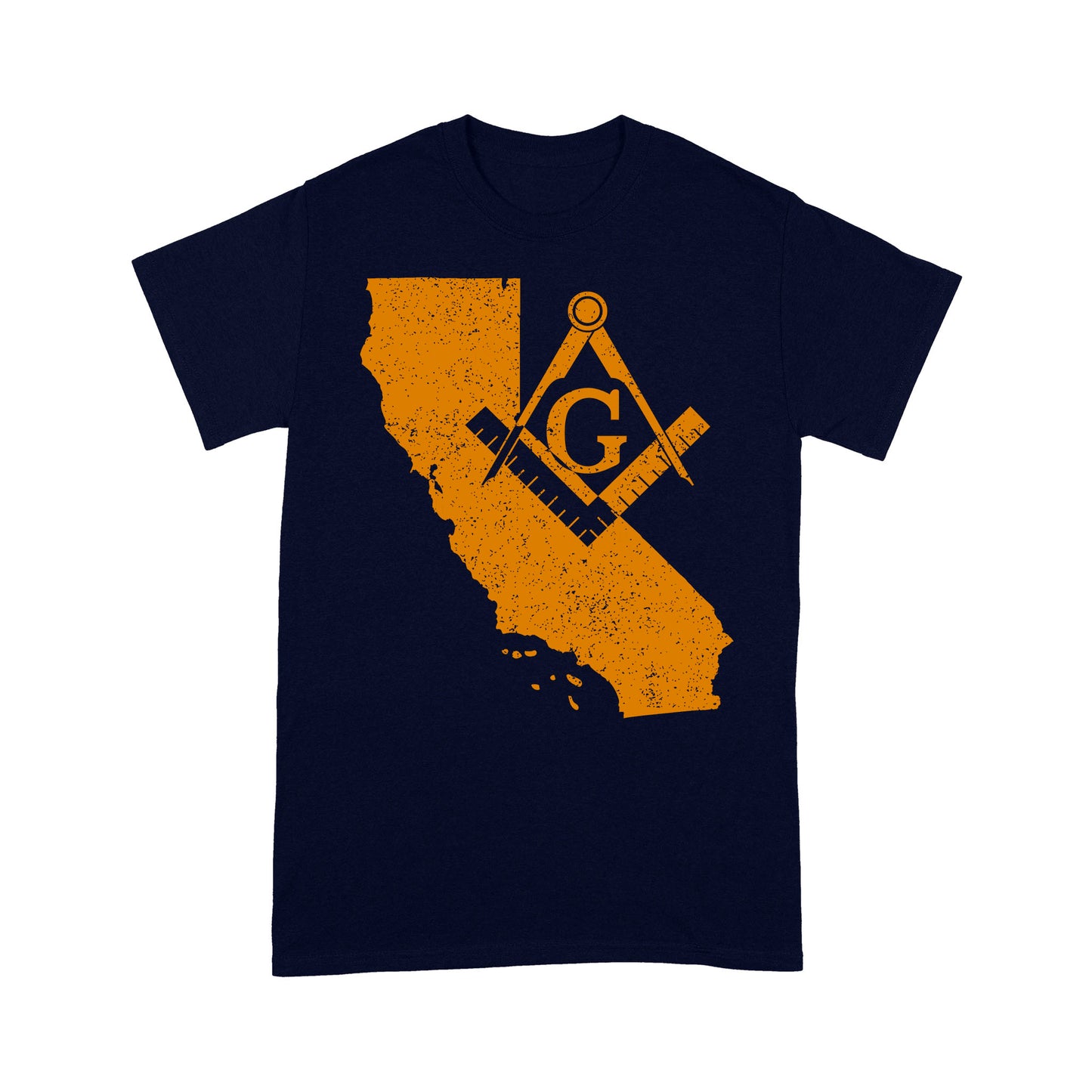 California Freemason State Map Square & Compass Symbol - T Shirt