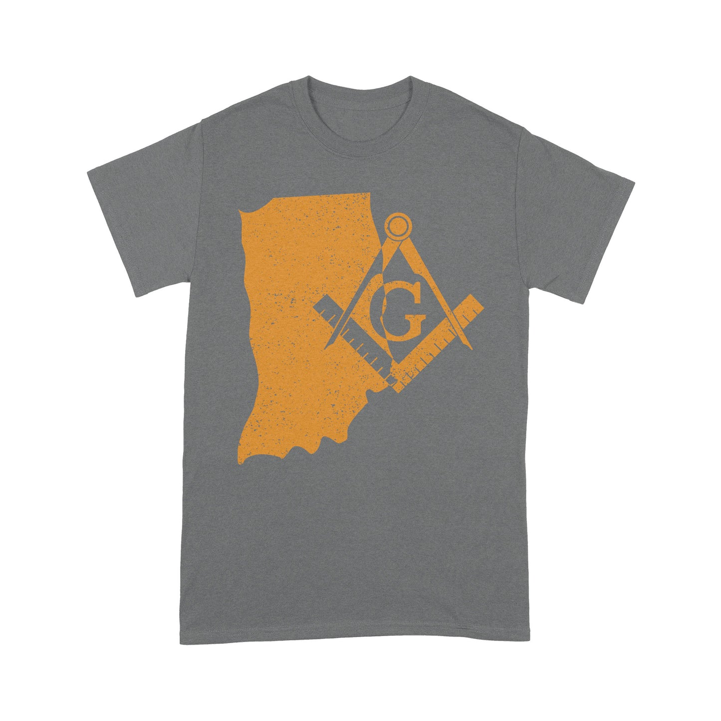 Indiana Freemason State Map Square & Compass Symbol - T Shirt