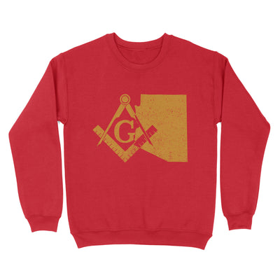 Arizona Freemason State Map Square & Compass Symbol - Sweatshirt