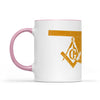 Oklahoma square & compass freemason symbol state map - Accent Mug