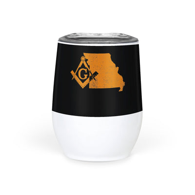 Missouri Square & Compass Freemason symbol state map - Wine Tumbler