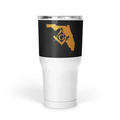 Florida Square & Compass Freemason symbol state map - Large Tumbler