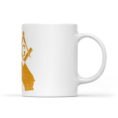 California square & compass freemason symbol state map - White Mug