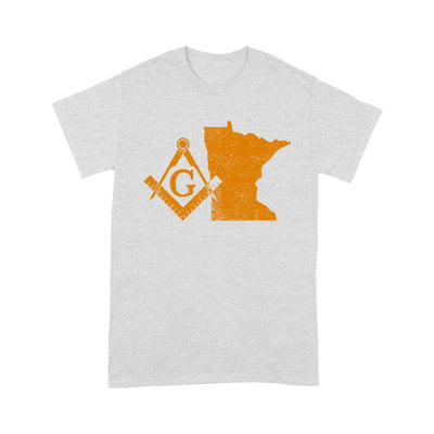 Minnesota Freemason State Map Square & Compass Symbol - T Shirt