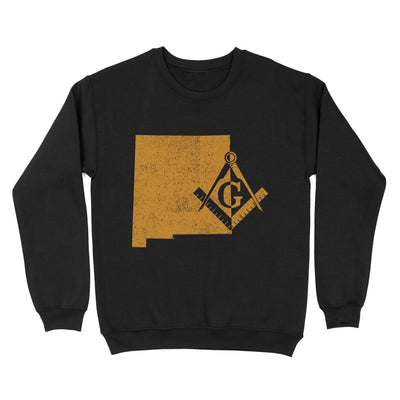 New Mexico Freemason State Map Square & Compass Symbol - Sweatshirt