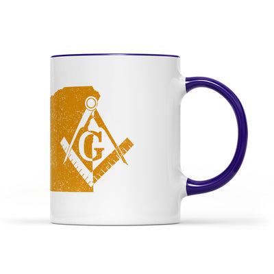 Oregon square & compass freemason symbol state map - Accent Mug